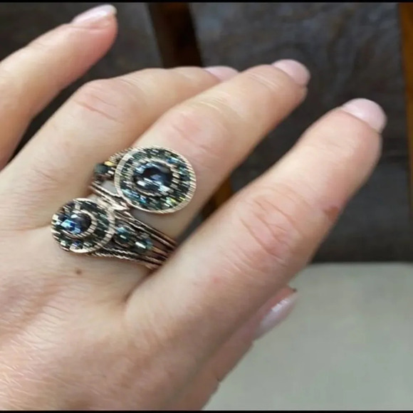 Boho Crystal Ring Antique NWBOX - Picture 6 of 9